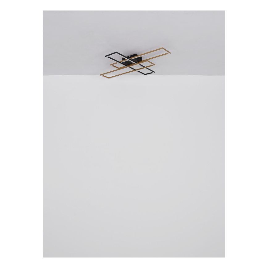 Globo - LED-Deckenleuchte LED/30W/230V 3000K 60x80 cm schwarz/golden
