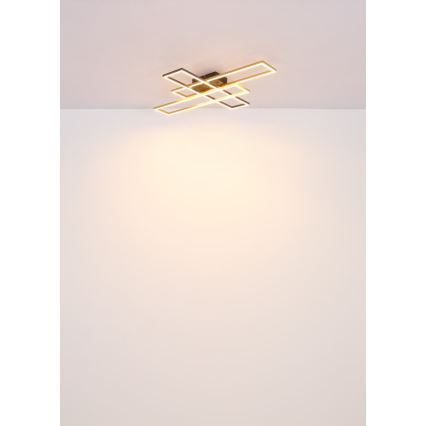 Globo - LED-Deckenleuchte LED/40W/230V 3000K 60x80 cm schwarz/golden