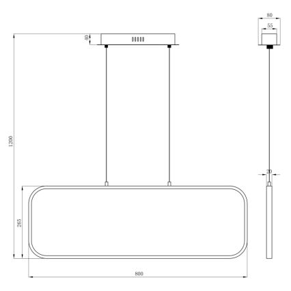Globo - LED Hängeleuchte LED/24W/230V