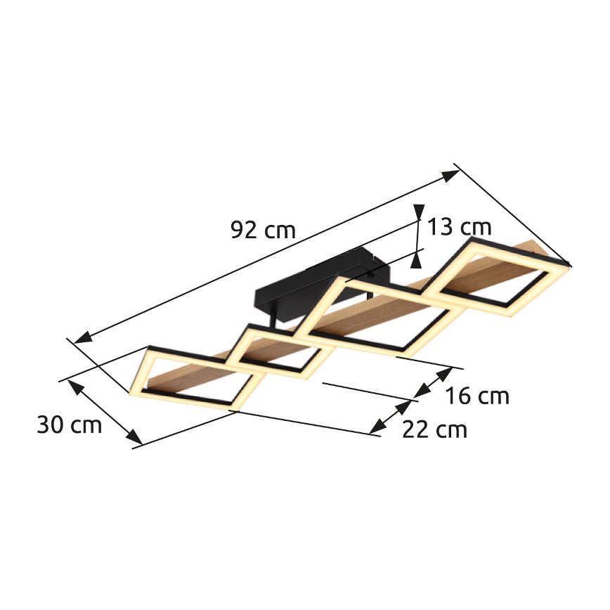 Globo - LED-Deckenleuchte LED/35W/230V 3000K braun