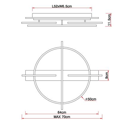 Globo - LED Deckenleuchte LED/44W/230V