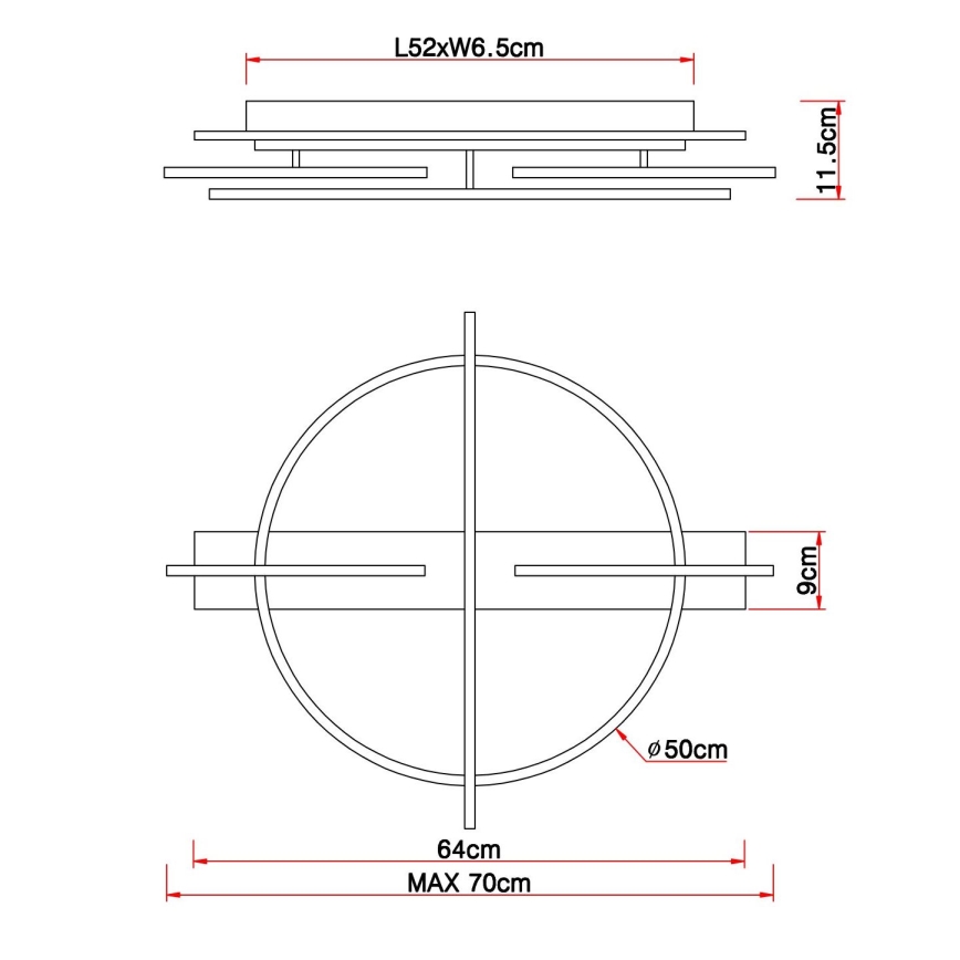 Globo - LED Deckenleuchte LED/44W/230V