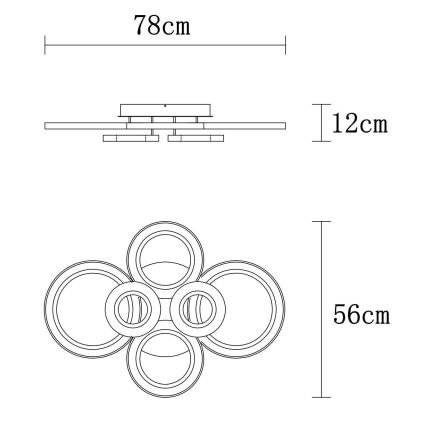 Globo - Dimmbare LED-Deckenleuchte LED/60W/230V 2700-6000K 56x78 cm anthrazit + Fernbedienung