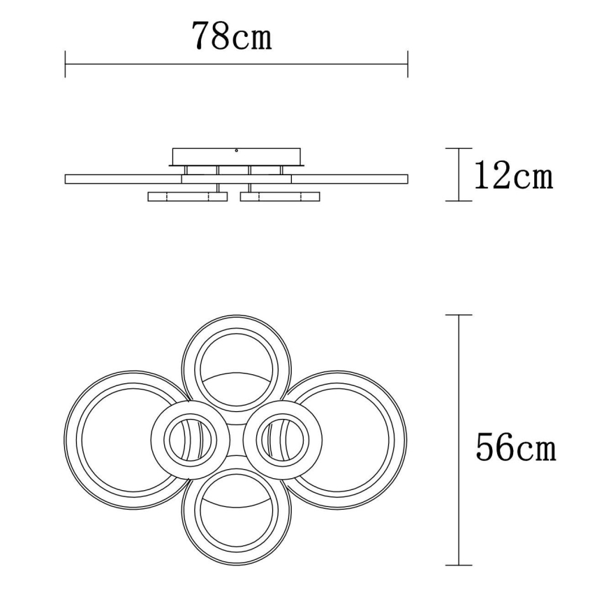 Globo - Dimmbare LED-Deckenleuchte LED/60W/230V 2700-6000K 56x78 cm anthrazit + Fernbedienung