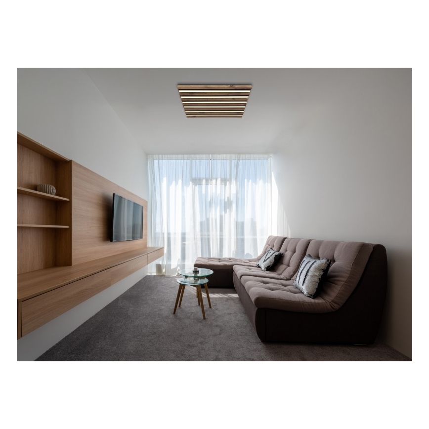 Globo - LED-Deckenleuchte LED/30W/230V 3000K 45x45 cm Holz