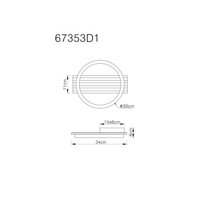 Globo - LED-Deckenleuchte LED/12W/230V 3000K 30x34 cm