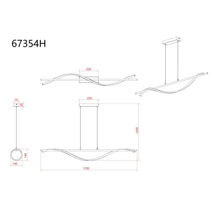 Globo - LED-Pendelleuchte mit Seilabhängung LED/30W/230V 3000K