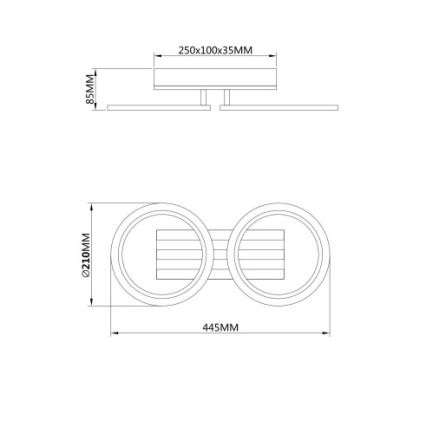 Globo - LED Deckenleuchte LED/15W/230V 3000/4200/600K 21x44,5 cm