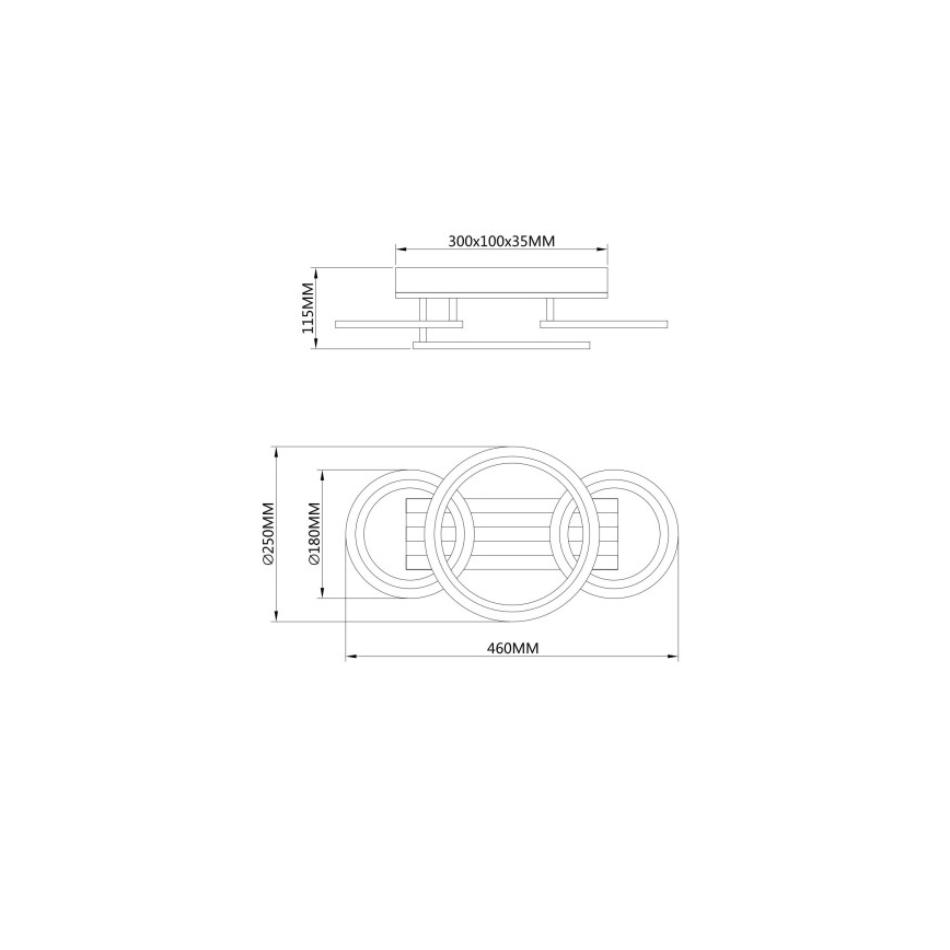 Globo - LED-Deckenleuchte LED/21W/230V 3000/4200/600K 25x46 cm