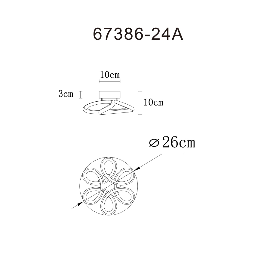 Globo - LED-Deckenleuchte LED/24W/230V 2700/4000/6000K d 26 cm schwarz