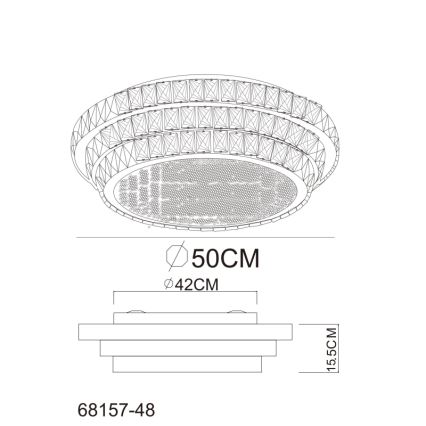 Globo - Dimmbare LED-Deckenleuchte LED/48W/230V 2700-6000K d 50 cm weiß + Fernbedienung