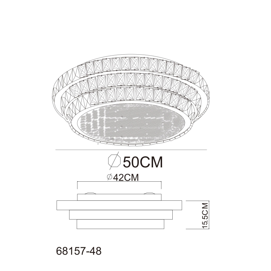 Globo - Dimmbare LED-Deckenleuchte LED/48W/230V 2700-6000K d 50 cm weiß + Fernbedienung