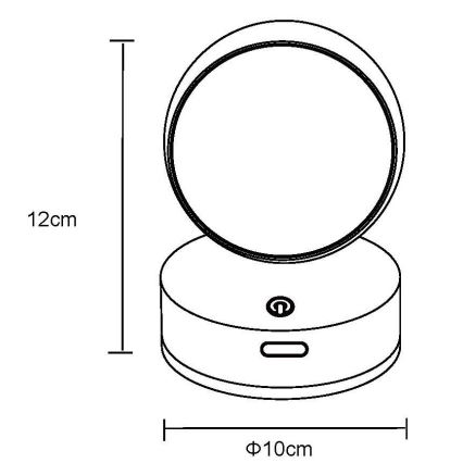 Globo - LED dimmbares, wiederaufladbares Touch-Wandleuchte LED/1,4W/5V 1800 mAh schwarz