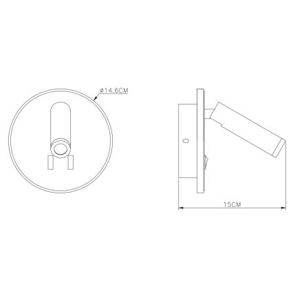 Globo  - LED-Wandstrahler LED/6W + LED/1W/230V