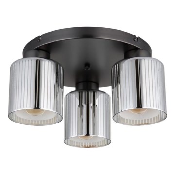 Globo - Deckenleuchte, 3-flammig, 3xE27/60W/230V, glänzender Chrom, Ø 34,5 cm