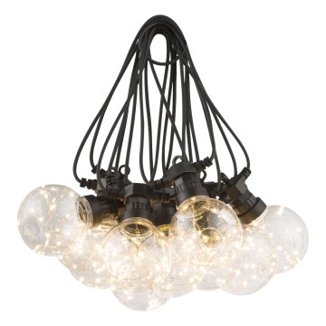 Globo - Dekorative LED-Outdoor-Lichterkette 10xLED/0,27W/230V 7,5 m IP44 schwarz