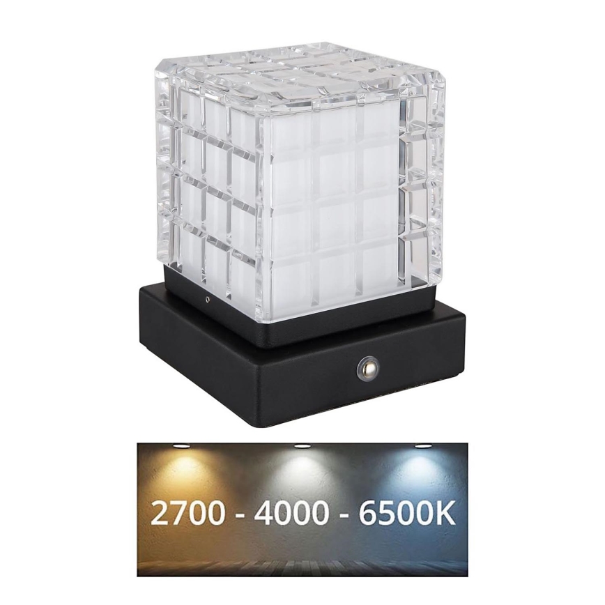 Globo - Dimmbare LED-Tischleuchte mit Touch-Funktion LED/2,5W/3,7V 2700K/4000K/6500K 1800 mAh USB schwarz