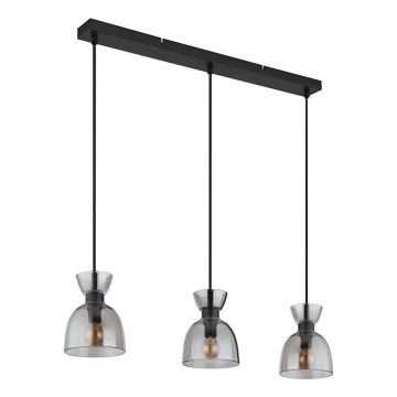Globo - Hängeleuchte 3xE14/40W/230V schwarz/rauchig