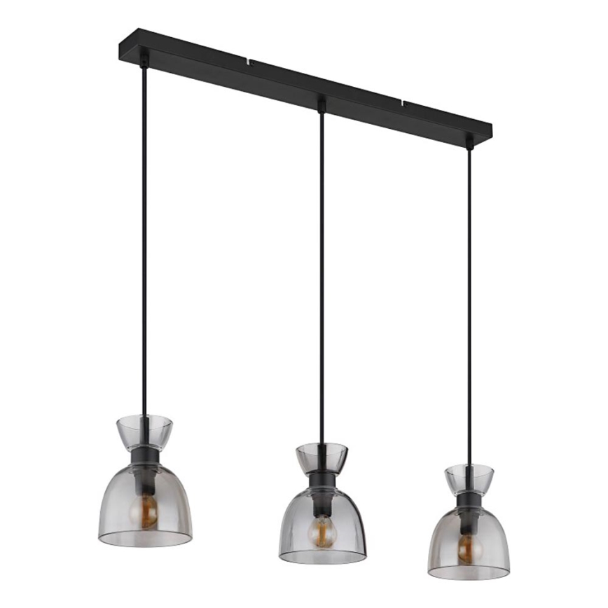 Globo - Hängeleuchte 3xE14/40W/230V schwarz/rauchig