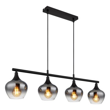 Globo - Hängeleuchte 4xE27/40W/230V schwarz