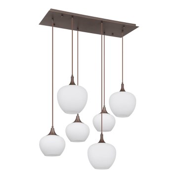 Globo - Hängeleuchte 6xE27/40W/230V weiß