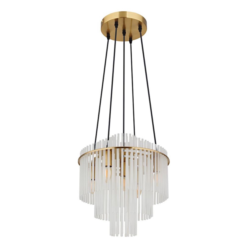 Globo - Kronleuchter an Aufhängung 5xE14/40W/230V golden