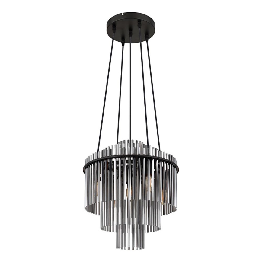 Globo - Kronleuchter an Aufhängung 5xE14/40W/230V schwarz