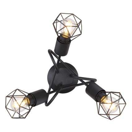 Globo - LED Deckenleuchte 3xE14/6W/230V Schwarz