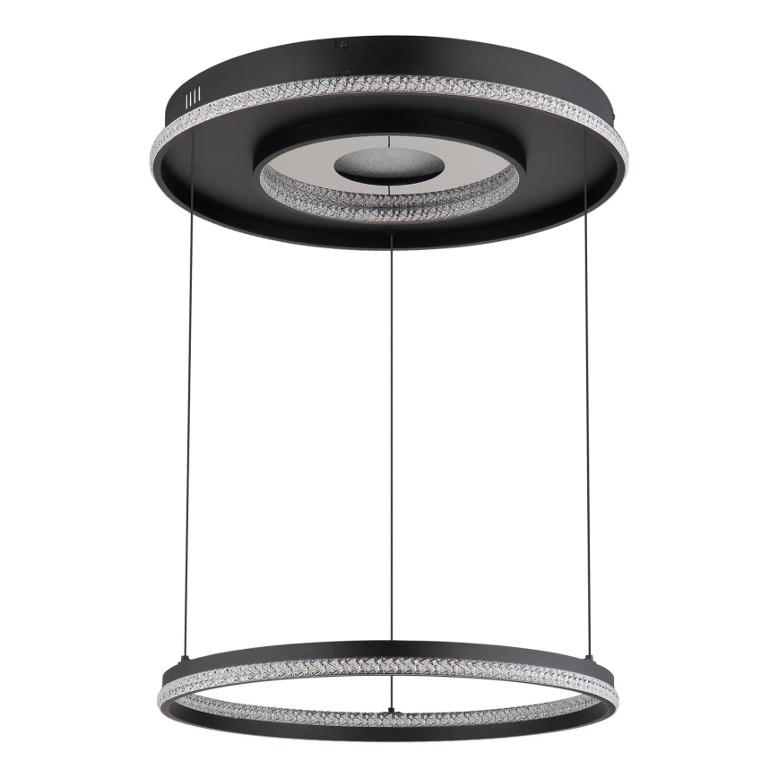 Globo - LED dimmbare Hängeleuchte an Seil LED/54W/230V 2700-6500K Ø 60 cm schwarz + Fernbedienung