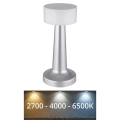 Globo - LED dimmbare Touch-Tischlampe LED/1W/3,7V 2700K/4000K/6500K 800 mAh USB matt Chrom