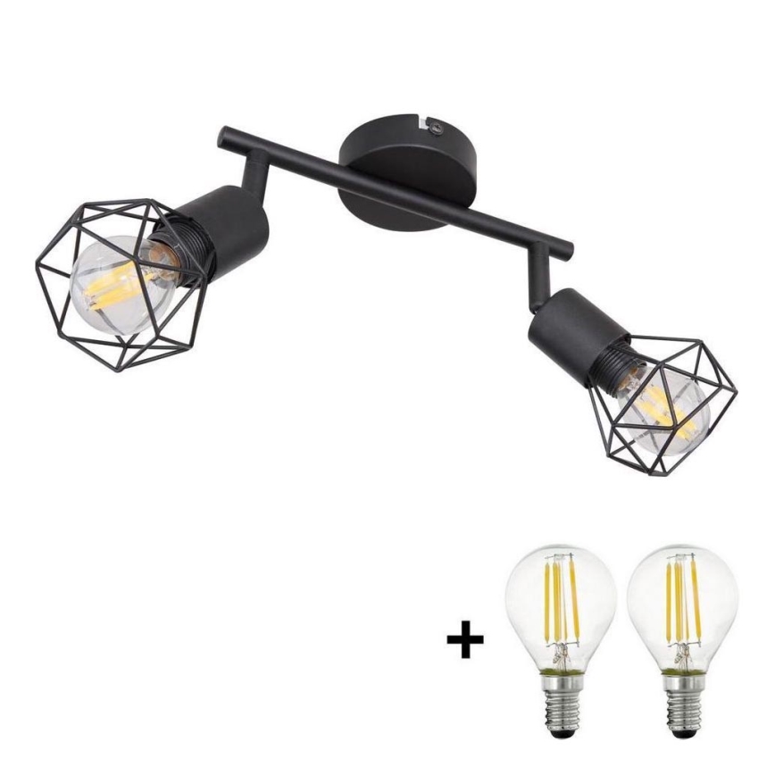 Globo - LED Einbauleuchte 2xE14/6W/230V schwarz
