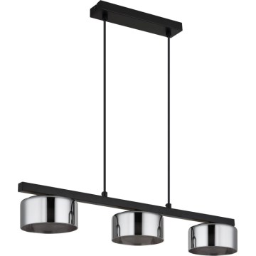 Globo - LED-Hängeleuchte 3xGX53/6W/230V rauchig/schwarz