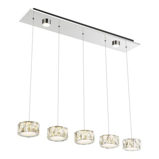 Globo - LED-Hängeleuchte LED/52W/230V 4000K glänzendes Chrom/klar