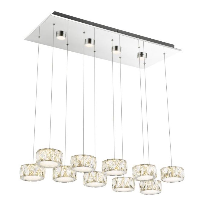 Globo - LED-Hängeleuchte LED/92W/230V 4000K glänzendes Chrom/klar