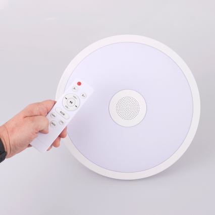 Globo - Dimmbare LED-RGBW Badezimmerleuchte mit Lautsprecher LED/18W/230V 3000-6500K IP44 + Fernbedienung