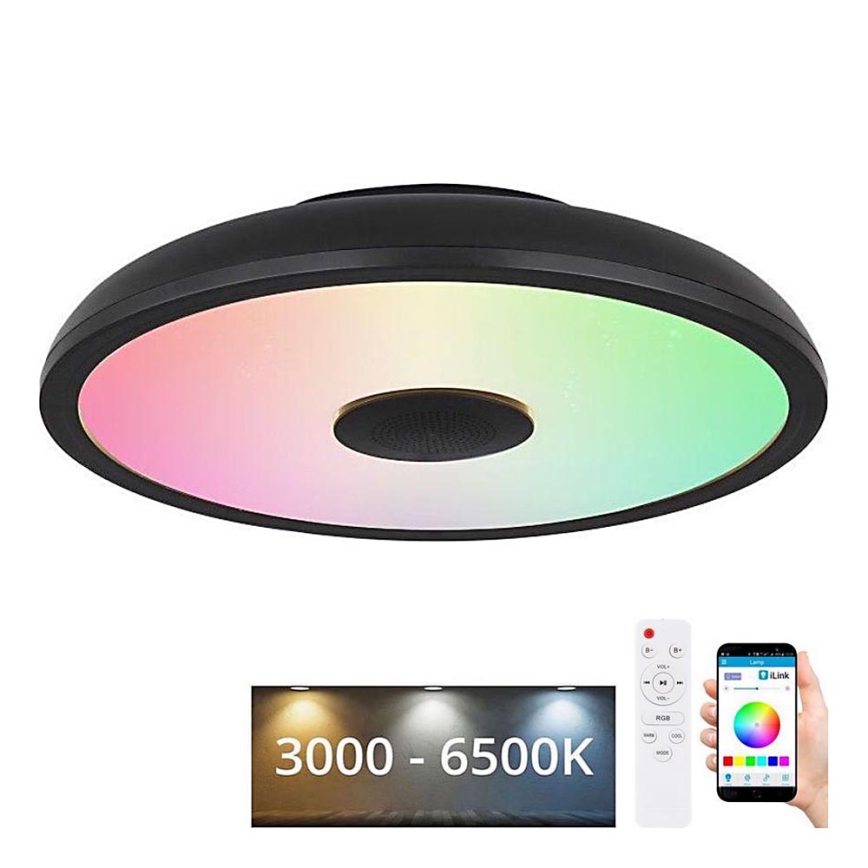 Globo - LED RGBW Dimmbare Badezimmerleuchte mit Lautsprecher LED/18W/230V IP44 + Fernbedienung