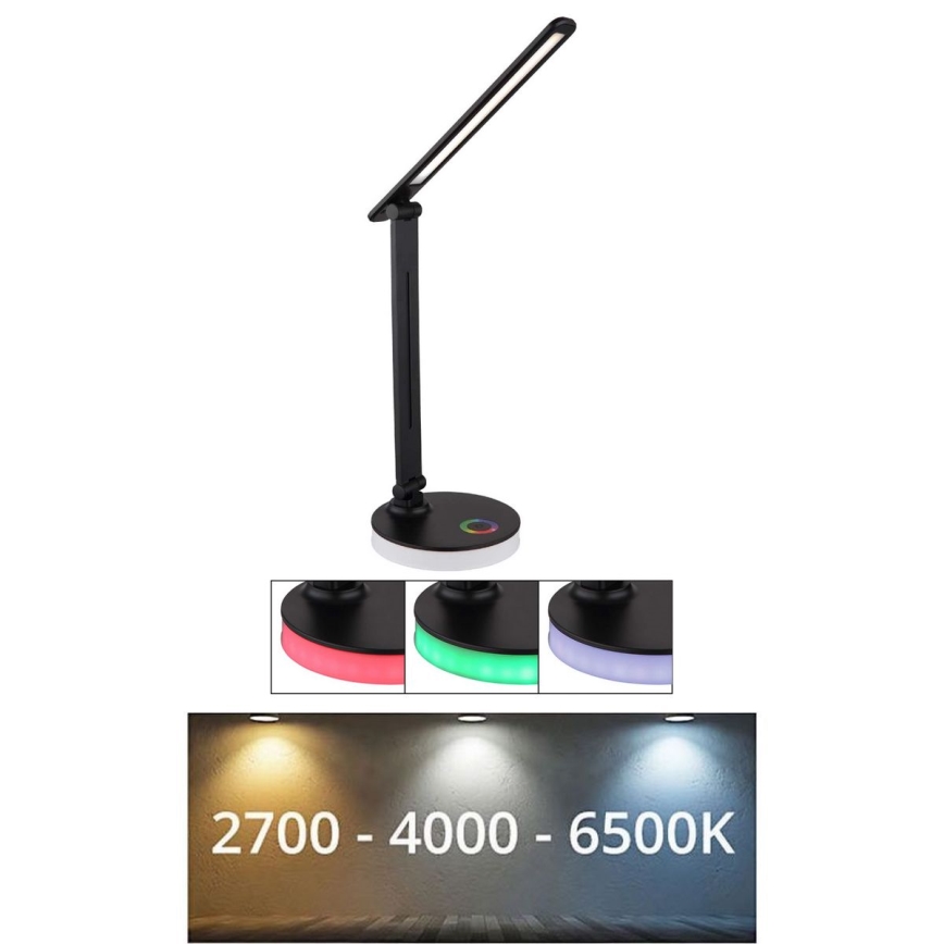 Globo - LED RGBW dimmbare Touch-Tischlampe LED/5W/230V + LED/2W 2700K/4000K/6500K schwarz