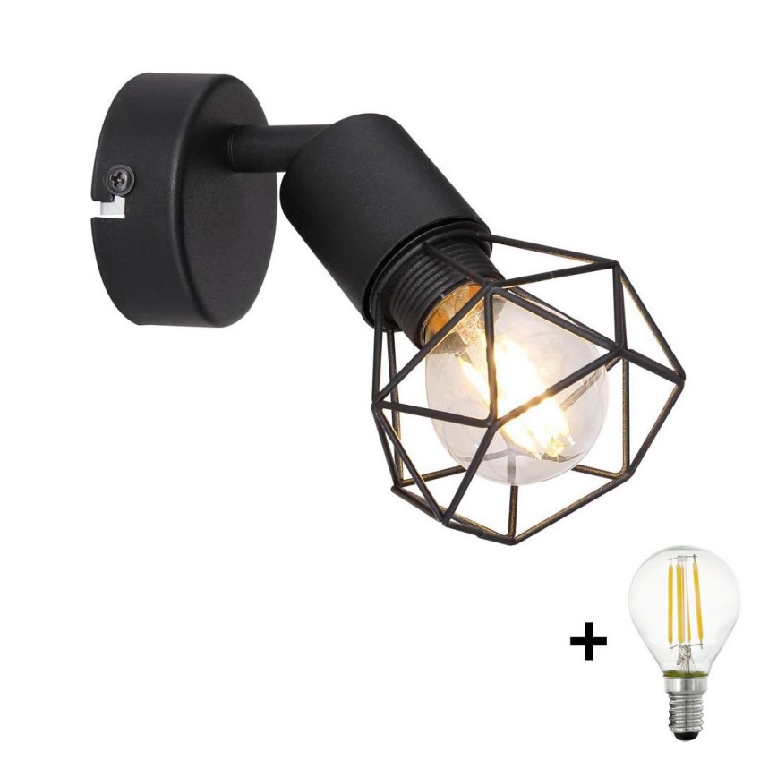 Globo - LED Wandleuchte Spot 1xE14/6W/230V Schwarz