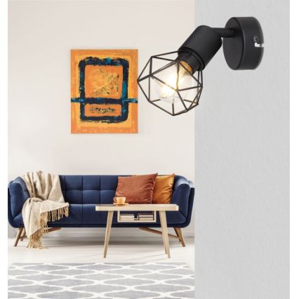 Globo - LED Wandleuchte Spot 1xE14/6W/230V Schwarz