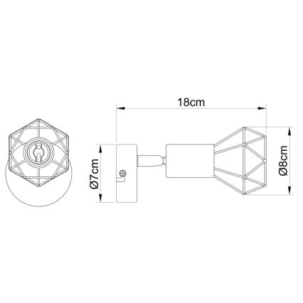Globo - LED Wandleuchte Spot 1xE14/6W/230V Schwarz