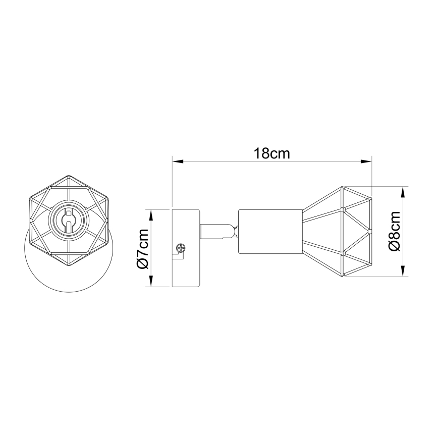Globo - LED Wandleuchte Spot 1xE14/6W/230V Schwarz