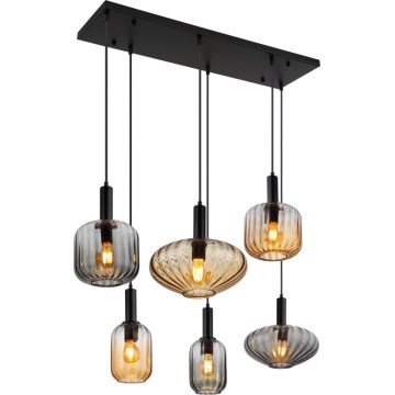 Globo - Pendelleuchte an Seil 6xE27/60W/230V