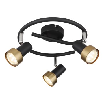 Globo - Strahler  3xGU10/25W/230V schwarz/golden