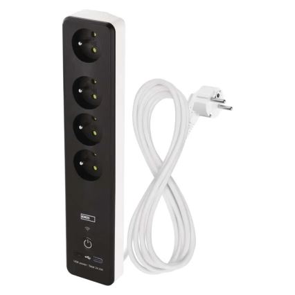 Intelligente Verlängerungsschnur mit Schalter GoSmart 4Z + 1x USB-A + 1x USB-C 2 m Wi-Fi Tuya