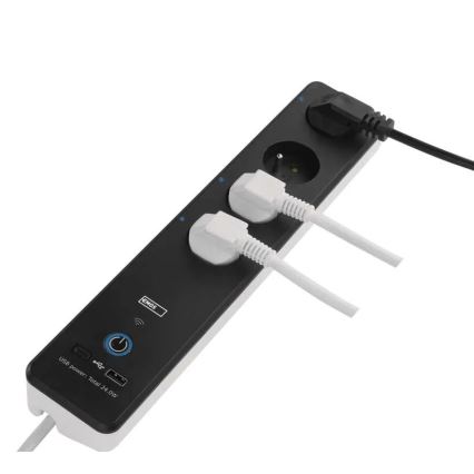 Intelligente Verlängerungsschnur mit Schalter GoSmart 4Z + 1x USB-A + 1x USB-C 2 m Wi-Fi Tuya