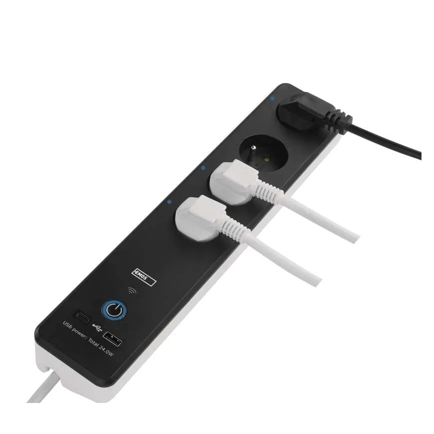 Intelligente Verlängerungsschnur mit Schalter GoSmart 4Z + 1x USB-A + 1x USB-C 2 m Wi-Fi Tuya