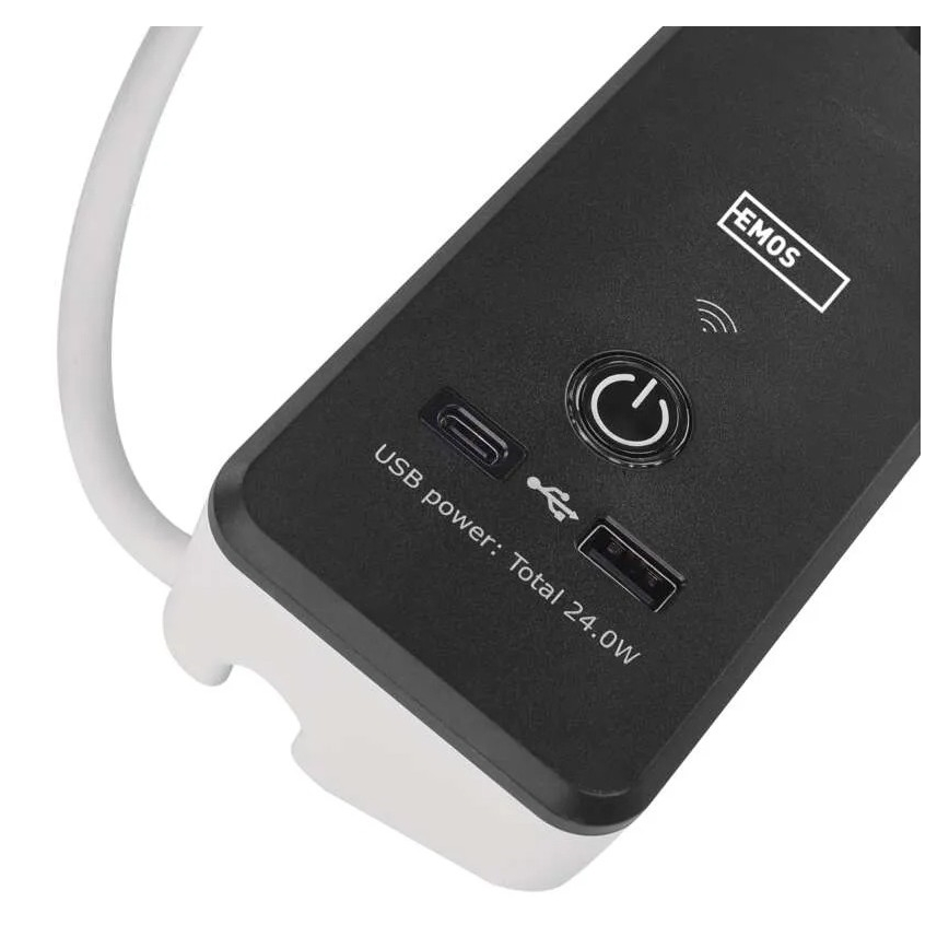 Intelligente Verlängerungsschnur mit Schalter GoSmart 4Z + 1x USB-A + 1x USB-C 2 m Wi-Fi Tuya