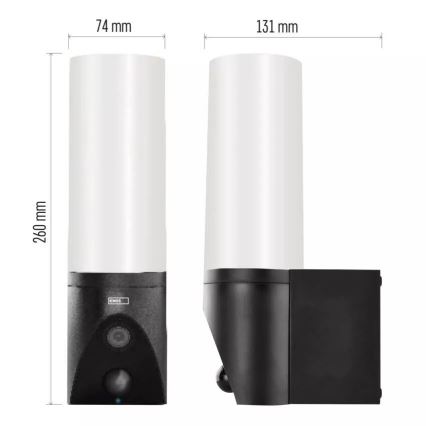 LED Smart Außenkamera mit Licht GoSmart LED/12W/230V 3200K IP65 Wi-Fi Tuya Schwarz