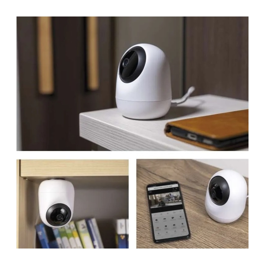 Intelligente Innen-Drehkamera mit Bewegungssensor GoSmart 5V Wi-Fi Tuya Weiß