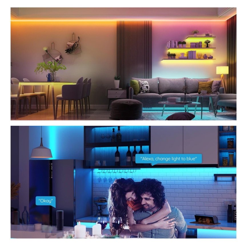 Govee - dimmbarer LED-RGB-Streifen SMART LED/36W/24V 10 m Wi-Fi